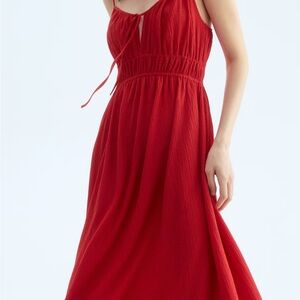 H&M Red Sleeveless maxi dress